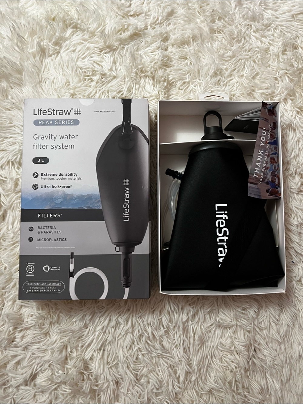 NWOT LifeStraw Peak Series Gravity Water Filter System - Black